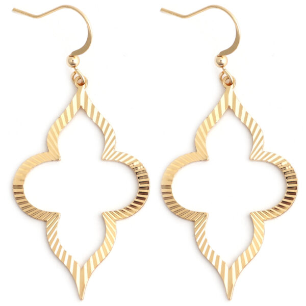 GOLD ETCHED CLOVER EARRINGS