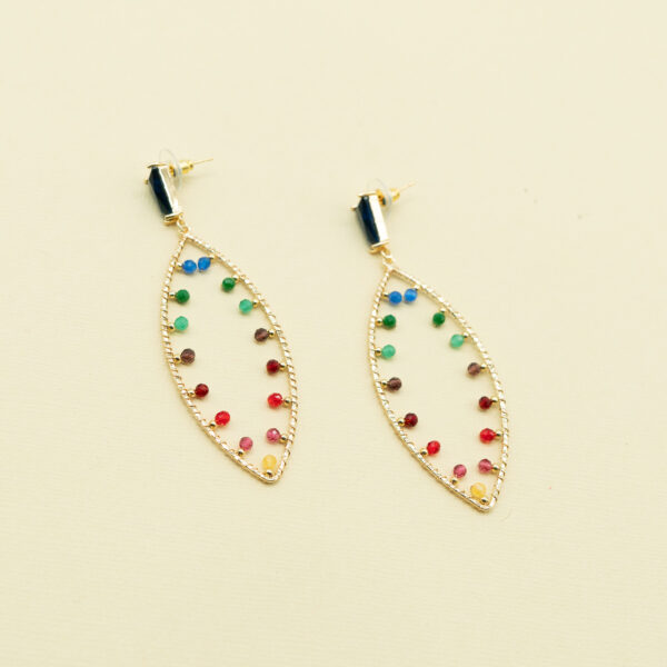 MULTICOLOR CRYSTAL DROP EARRINGS - Image 3