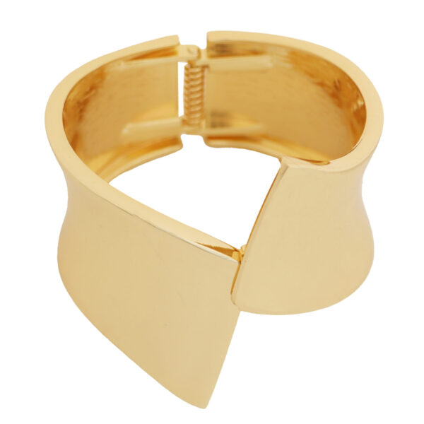GOLD DECO HINGE CUFF BRACELET