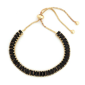 BLACK CRYSTAL SLIDE BRACELET