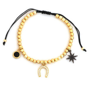 GOLD CHARM SLIDE BRACELET