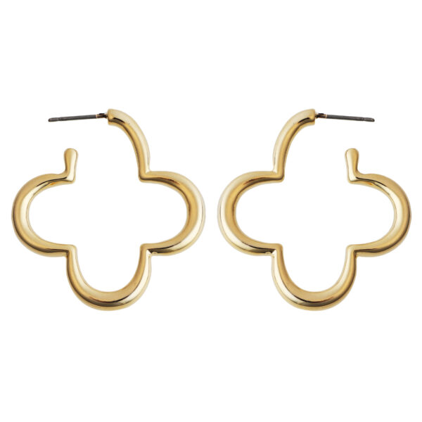 GOLD SHINY CLOVER EARRINGS