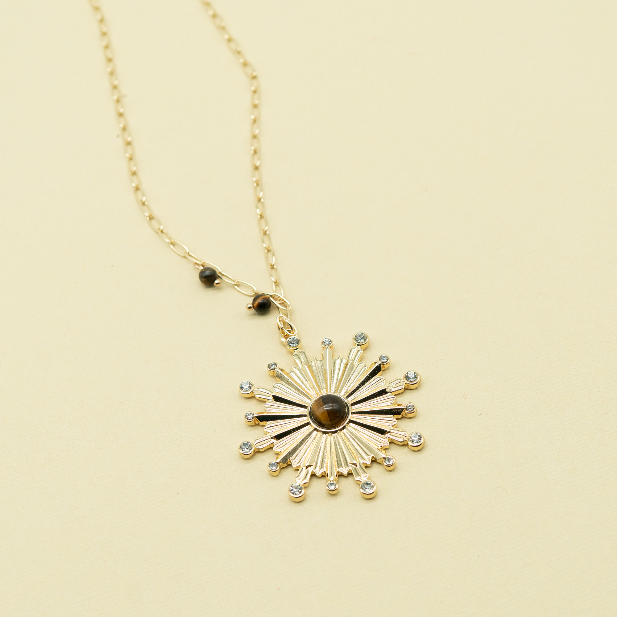 TIGERS EYE STARBURST PENDANT NECKLACE - Image 2