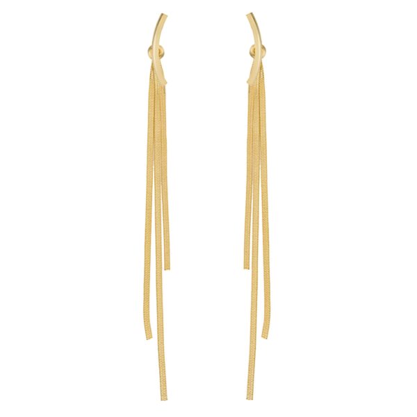 GOLD FRONT BACK DUSTER EARRINGS
