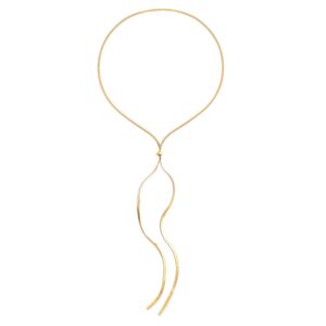 GOLD SLIDE LARIAT NECKLACE