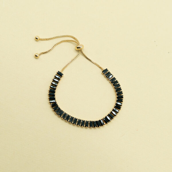 BLACK CRYSTAL SLIDE BRACELET - Image 2