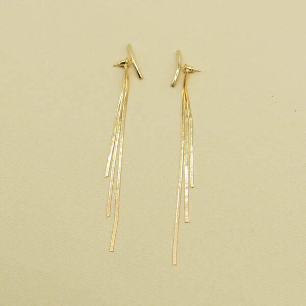 GOLD FRONT BACK DUSTER EARRINGS - Image 3