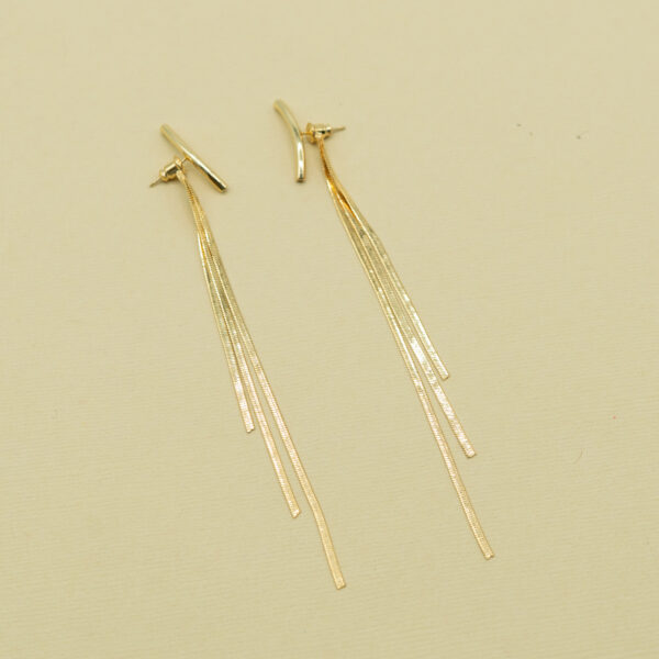 GOLD FRONT BACK DUSTER EARRINGS - Image 2