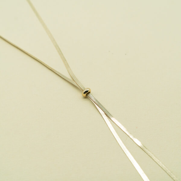 GOLD SLIDE LARIAT NECKLACE - Image 4