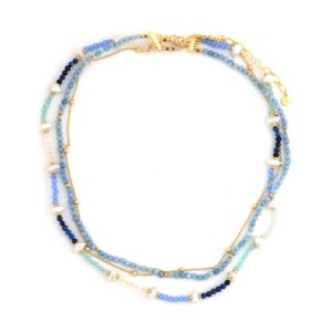 BLUE STONE STRAND NECKLACE