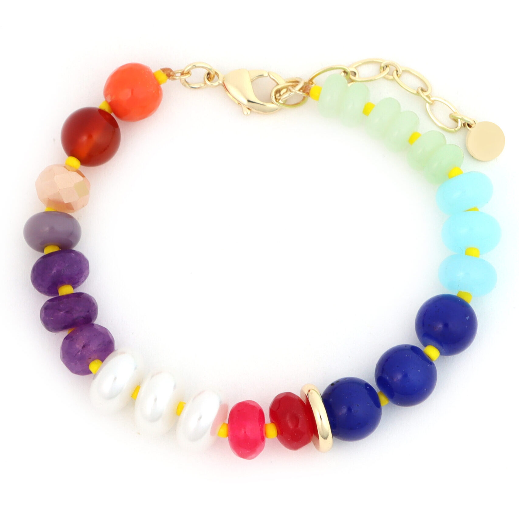 MULTI-COLOR STONE STRAND NECKLACE