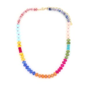 MULTI-COLOR STONE STRAND NECKLACE