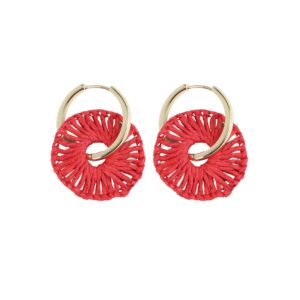 raffia hoop earrings