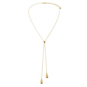 Panacea long gold slide necklace in gold plated brass