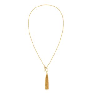 GOLD TOGGLE TASSEL NECKLACE