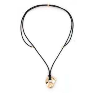 ORGANIC GOLD ADJUSTABLE ROPE PENDANT NECKLACE