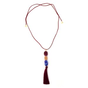BALI STONE AND SILK TASSEL NECKLACE